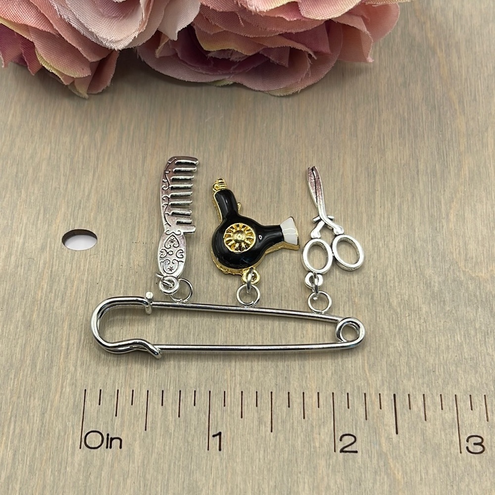 🌻  Hairdressing  Brooch Pin - Picture 4 of 5